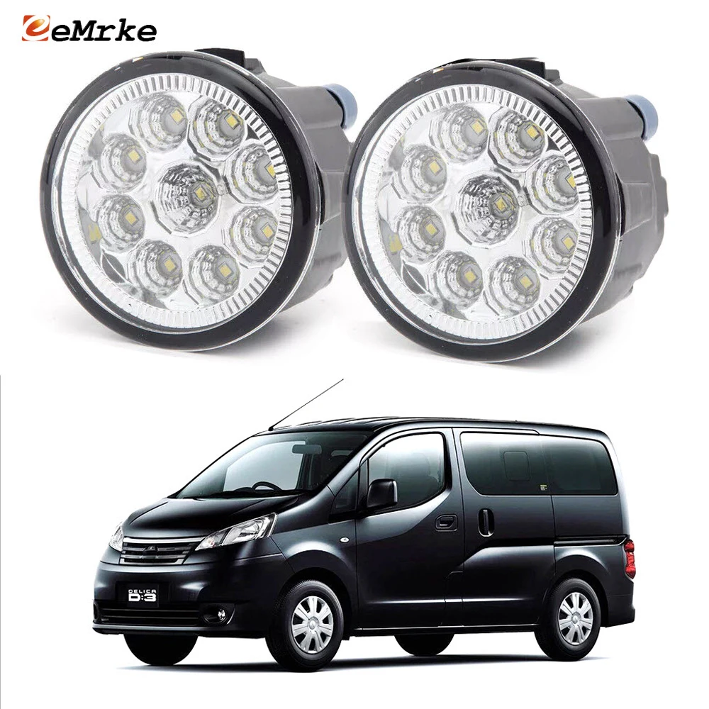 PAIR LED Front Bumper Fog Lights Driving Lamp For Mitsubishi Delica D:3 DELICA D3 2009-2019 DRL Daytime Running Light Assembly