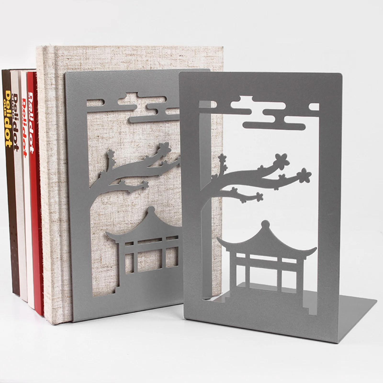 

2Pcs Convenient Book Ends Decorative Metal Bookshelves Improve Study Efficiency Great Gift for Friends Family Metal Book Ends