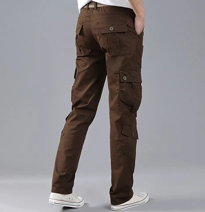 Pantalones Cargo militares para hombre, pantalón holgado con múltiples bolsillos, informal, de alta calidad