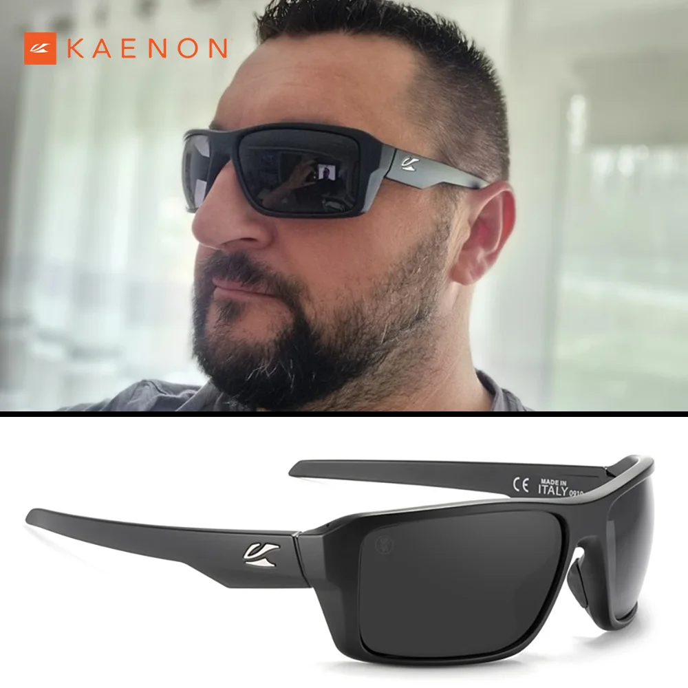 KAENON Classic Square Sports Polarized Sunglasses Men Colorful Sun Glasses Category 3 Fishing Driving Glasses Rubber Nose Pads