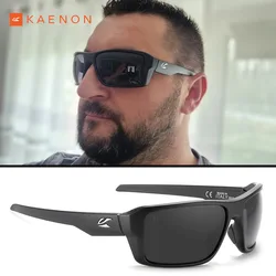 KAENON Klassische quadratische Sport-polarisierte Sonnenbrille für Herren, bunte Sonnenbrille, Kategorie 3, Angeln, Fahren, Brille, Gummi-Nasenpads