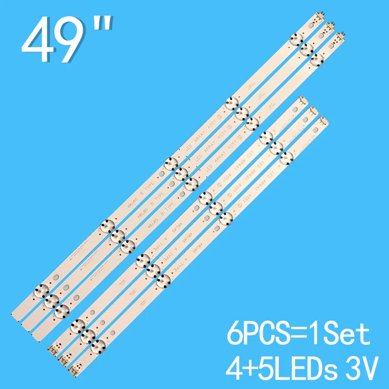 

3V 6PCS LED backlight strip for LG 49UJ65_ A B_ 27LED 49UJ630 49LJ614V 49UJ634V 49UJ701V 49UJ670 49UJ651V 17Y 49LJ61 49L