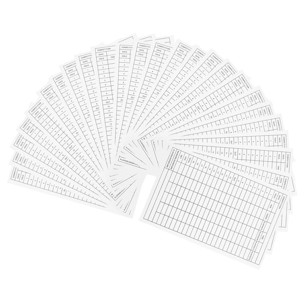 

25pcs Golf Scorecard Coated Paper Portable Design Competition Tools Record Sheets Lightweight Smooth Writing Experience