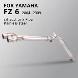 Motorcycle Exhaust Pipe Modify Double Outlet Middle Link Tube Escape Moto Accessories For Yamaha FZ 6 FZ6 FZ6N FZ6S 2004-2009