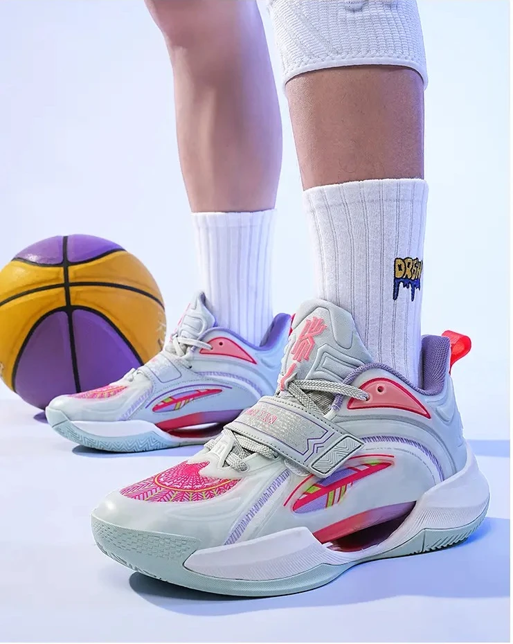 НОВЫЕ мужские баскетбольные кроссовки, светящиеся баскетбольные кроссовки с вырезами, противоскользящие высокие мужские баскетбольные ботинки с сеткой для пар