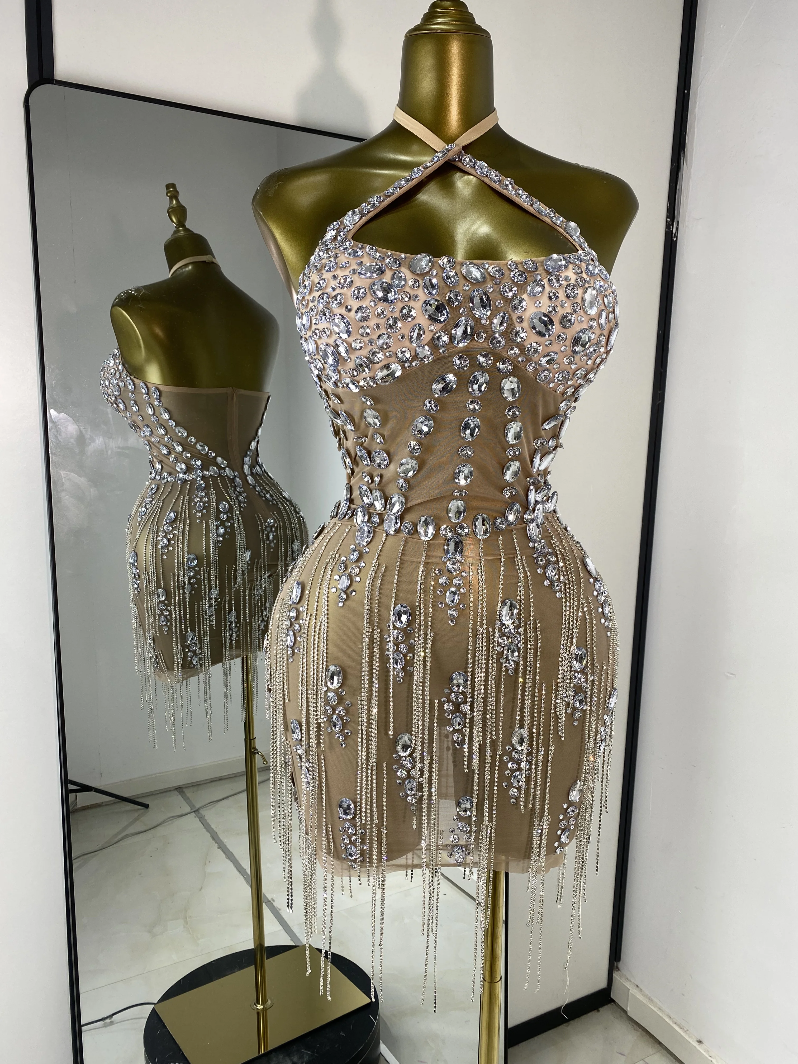 Sparkly Rhinestones Mesh Diamo - огляд і ціна Sparkly Rhinestone Club Party Dress