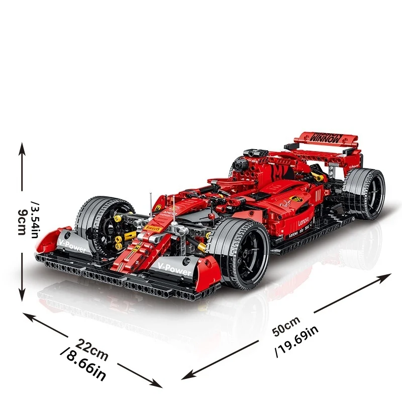 New Technical Red F1 Formula City Speed Racing Car Building Blocks Bricks Famous Sport Vehicle Model Boys Assembly Toy Kid Gift