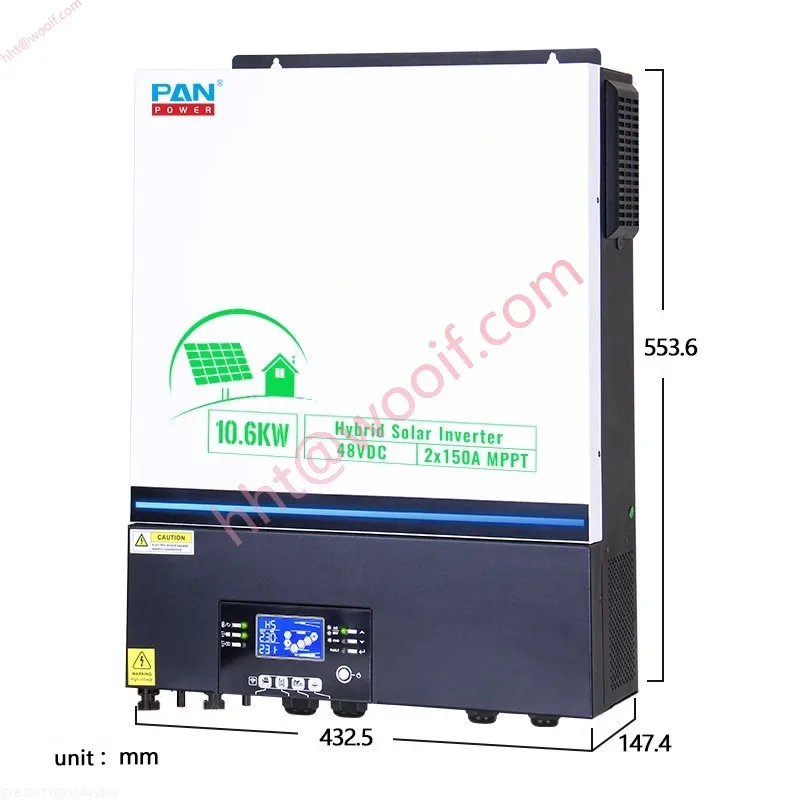 Inversor Solar de 10,6 kW, controlador MPPT Solar de 48V a 220V, máquina todo en uno de Control inverso de 150A