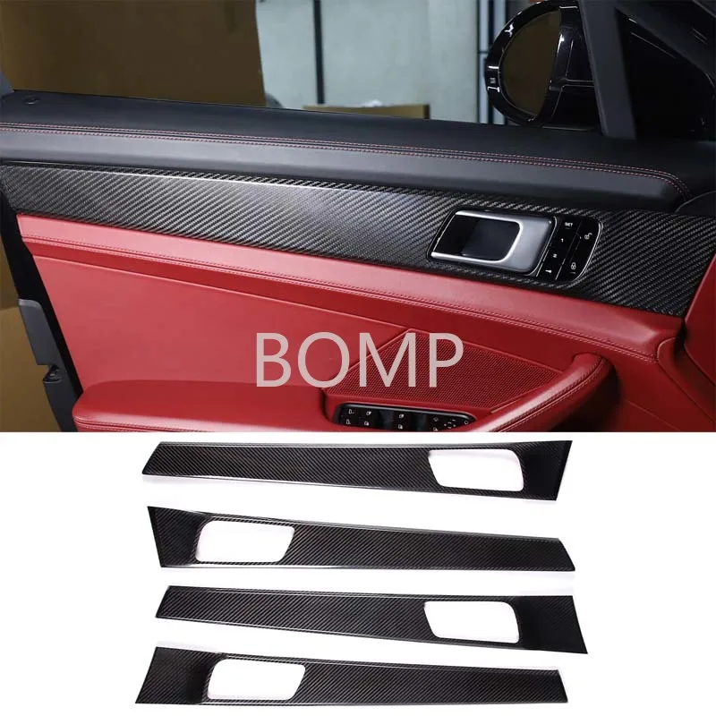 BOMP For Porsche Paramela/971 interior door decorative panel, real carbon fiber 2017-2024 (standard shaft version) auto accessor
