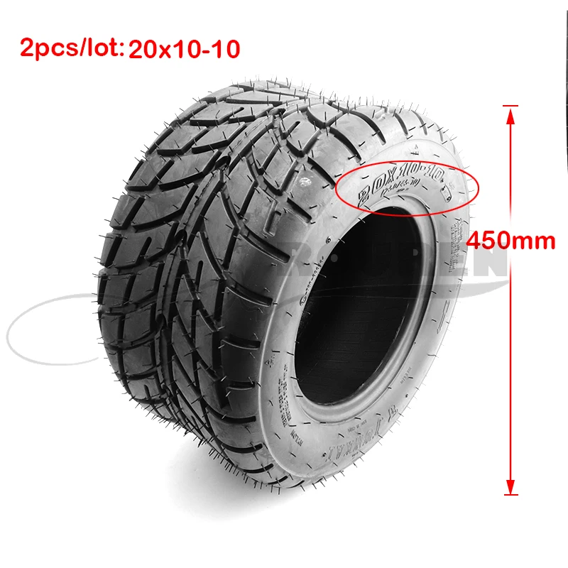 

2pcs/lot 20X10-10 inch road tire Wheel Tubeless Tyre Tire for GO KART KARTING ATV UTV Buggy Accessories