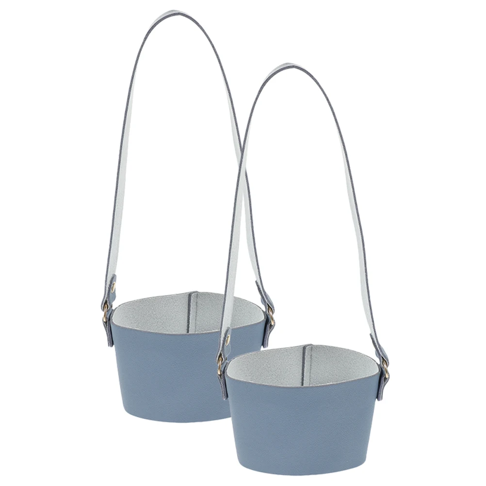 

2Pcs Coffee Cup Sleeves Water Bottle Straps Sling H Drink Carrier Eco Friendly Brown PU Material Lightweight