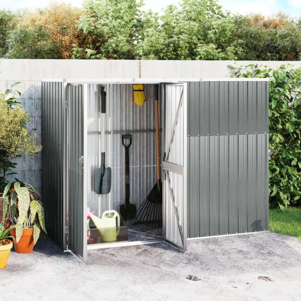 Capannone per attrezzi da giardino per riporre oggetti esterni organizzati, design durevole in acciaio zincato, spazioso 88,6"x35"x63,4"