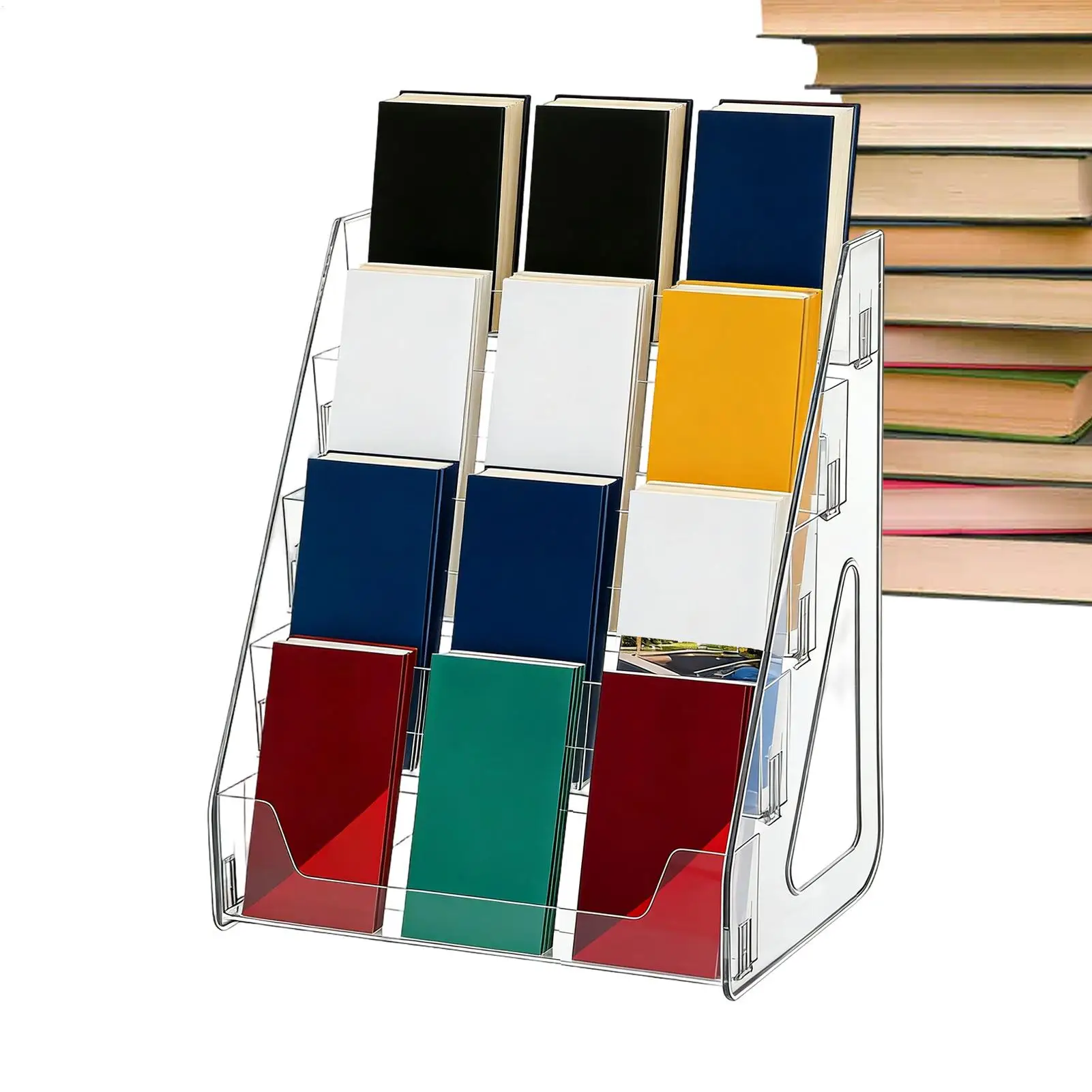 5-Tier Desktop Literature Display Stand desktop storage Brochure Catalog Organizer Rack for Office Retail Hotel Reception Trade