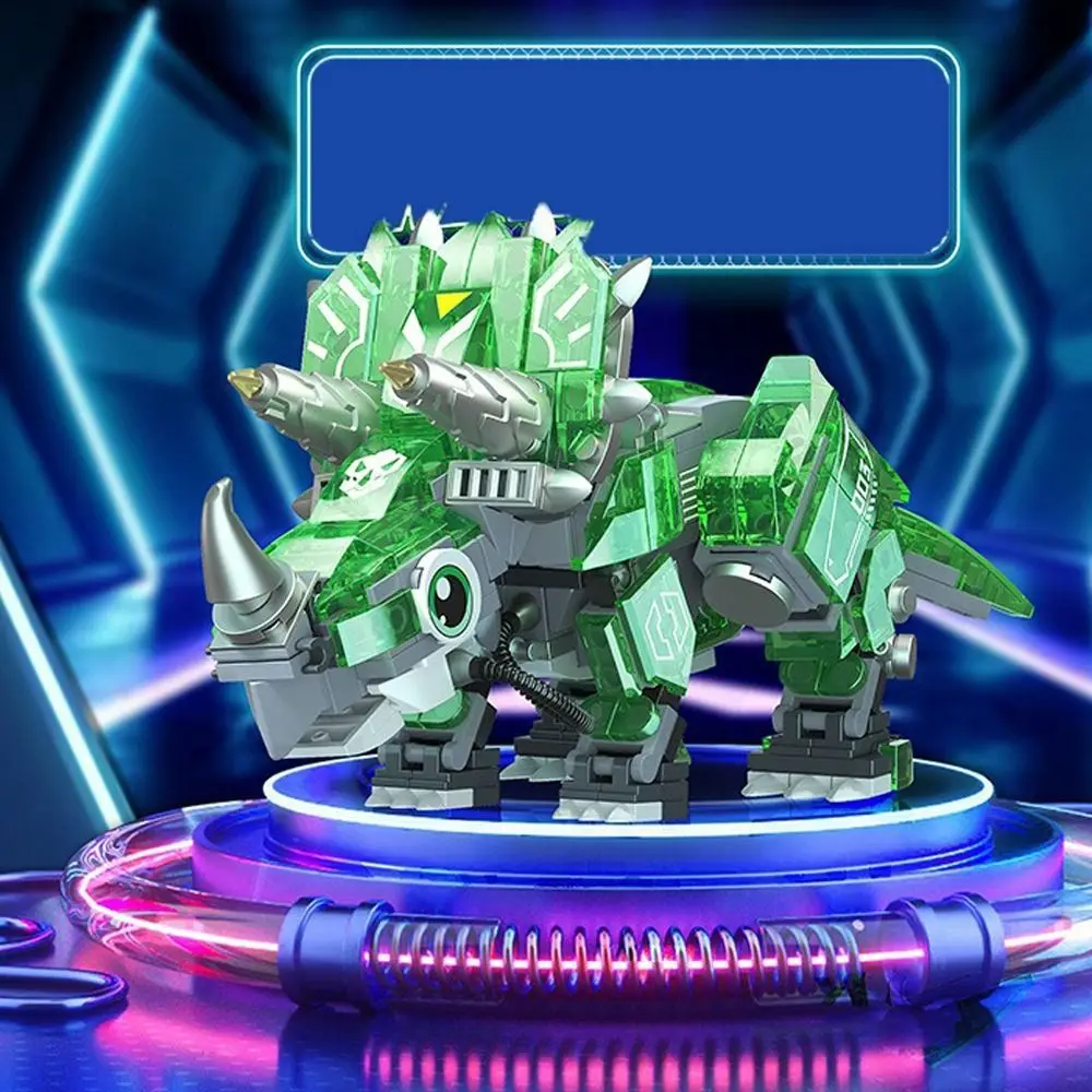

Tyrannosaurus Luminous Dinosaur Building Block Toy Spinosaurus Simulation Mechanical Dinosaurs Block Handmade Triceratops