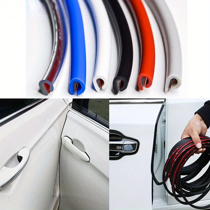 5M Car Door Edge Protector Universal Auto Anti Scratch Strip Chrome Moulding Trim Seal Strip For Air Outlet Door Hood Trunk amag