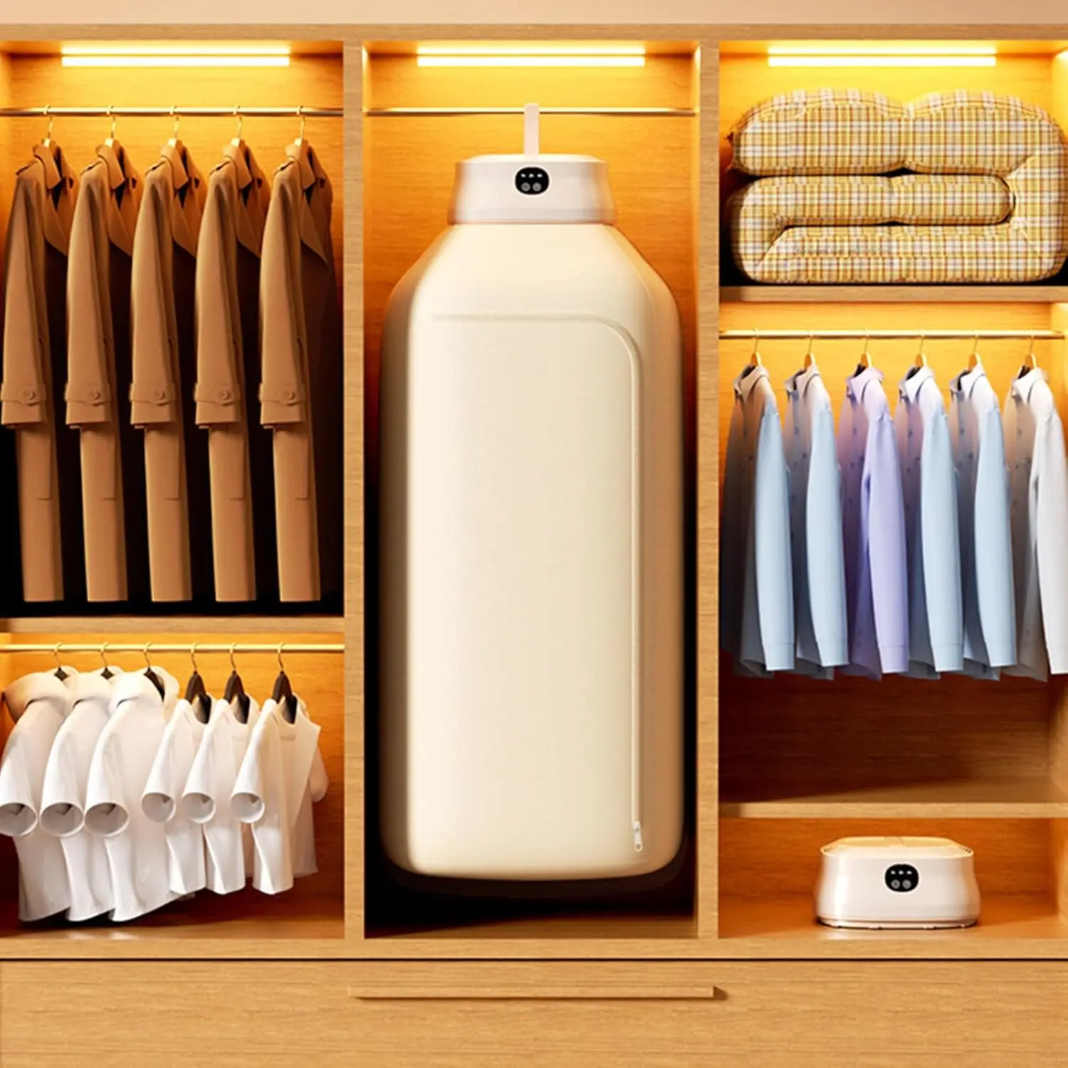 مجفف ملابس صغير محمول مع مؤقت وحقيبة جافة للسفر والشقة والمركبات الترفيهية #2