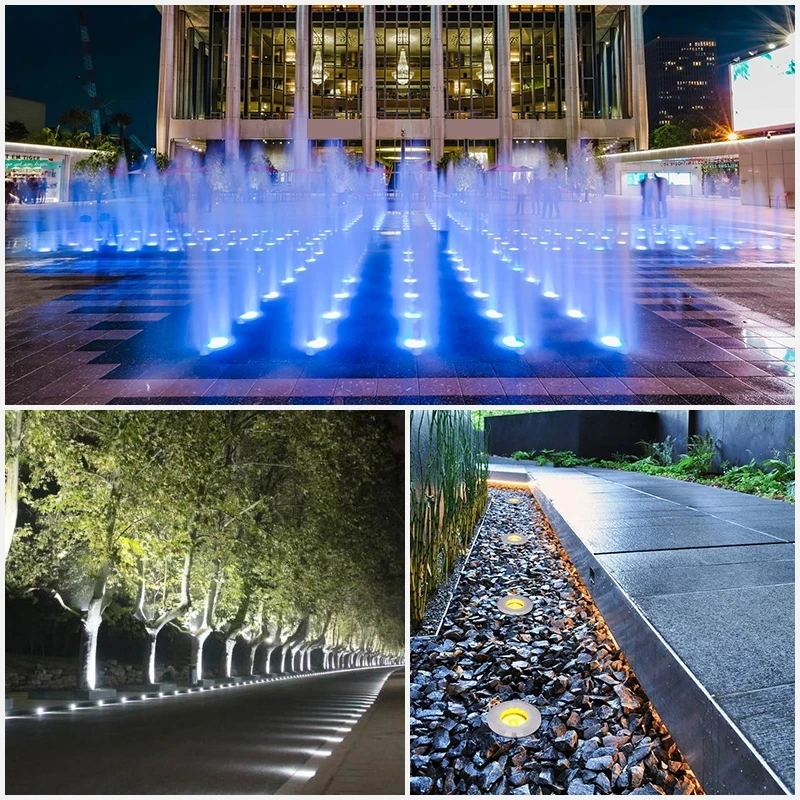 Led light lamp 3W RGB Recessed Outdoor light  12V 24V IP68 Waterproof Floor Road Sauna Pool Fountain Step Lawn Buried Spotlight