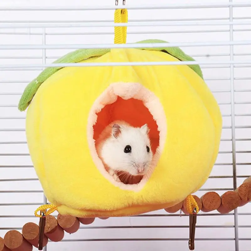 Cute Mini Winter Pet Hammock Cage Durable Fruit Shaped Guinea Pig Sleeping Bed Small Animal Warm Best Nest Pet Resting Accessory