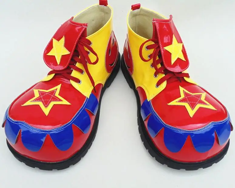 Funny Clown Shoes Large toed 45 Size Stage Men Performance PU Leather Buffoon