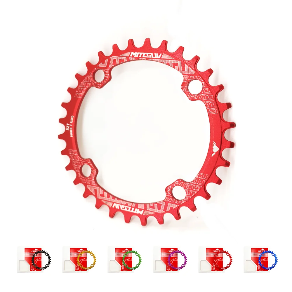 Plateau étroit et large commencerBCD 32T 34T 36T 38T, pièces de plaque dentée pour pédalier de vélo VTT 104mm