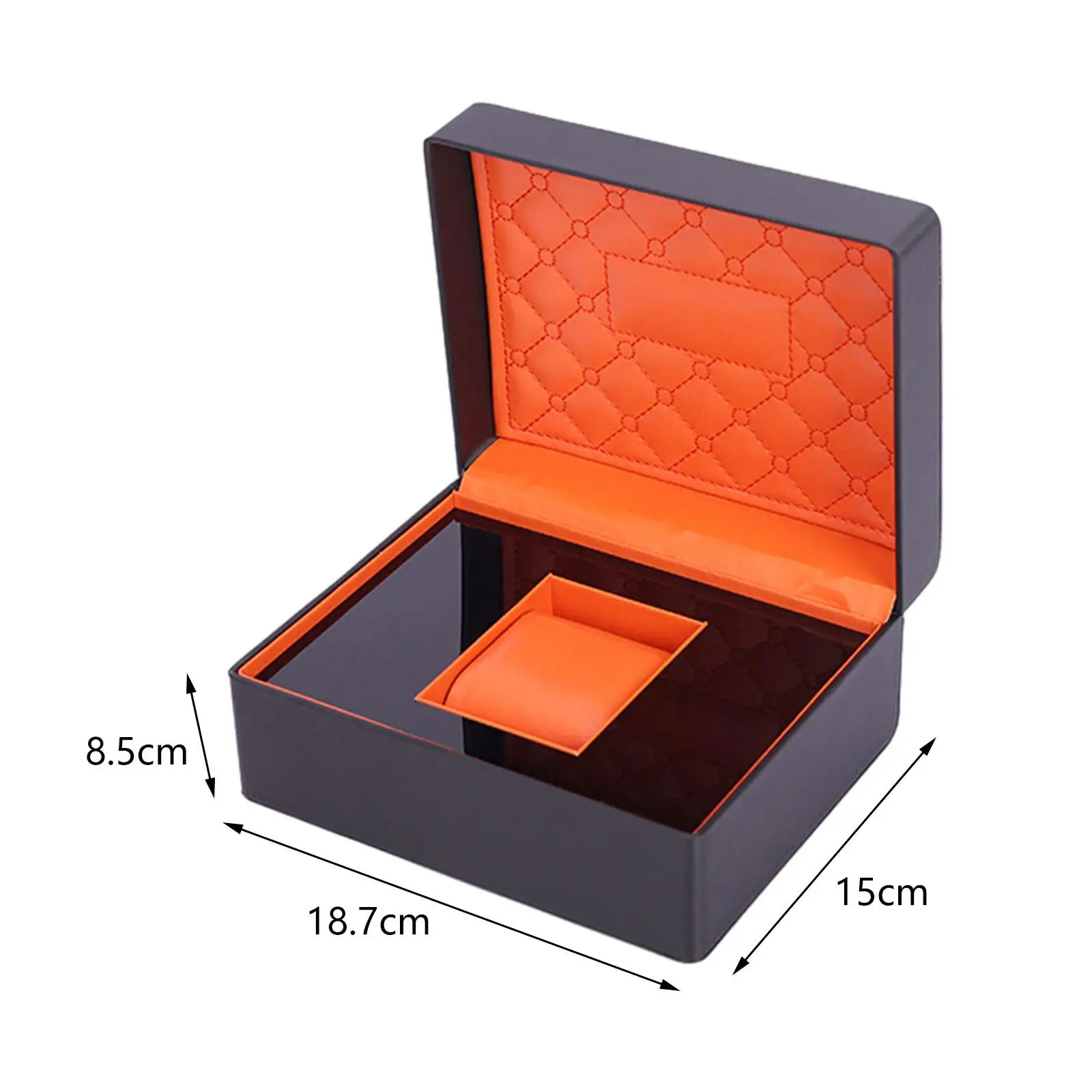 Caja de almacenamiento para reloj individual, soporte para pulsera, cuero PU de lujo para reloj de hombre