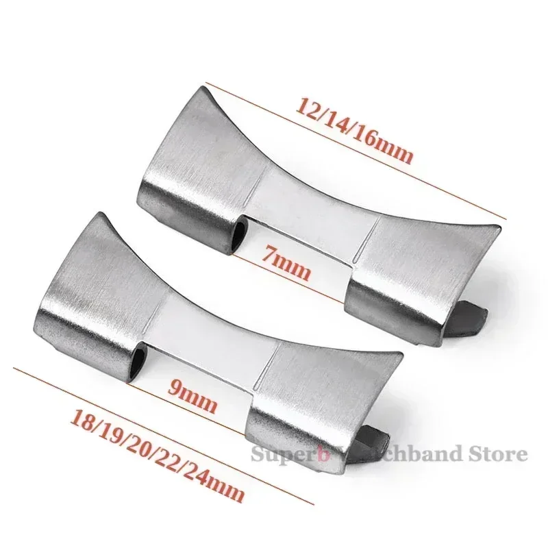 2PCS ปลายโค้งอะแดปเตอร์สําหรับ Seiko SKX007 009 12/14/16/18/19/20/22 มม.สําหรับ Rolex สแตนเลสนาฬิกาอุปกรณ์เสริม