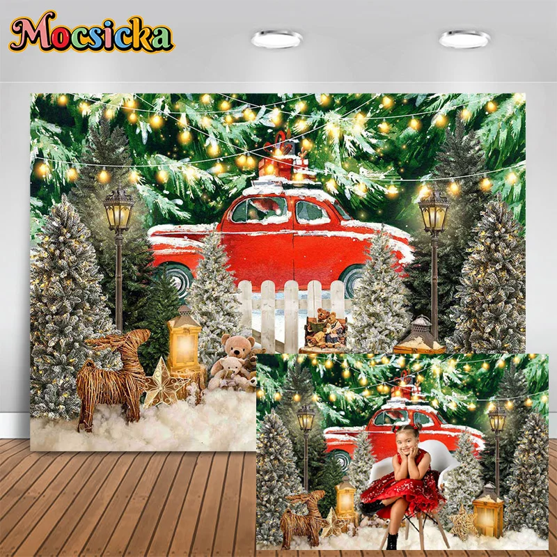 

Mocsicka Photography Background Winter Christmas Xmas Tree Snow Decor Backdrop Cute Kid Birthday Family Photo Banner Studio Prop