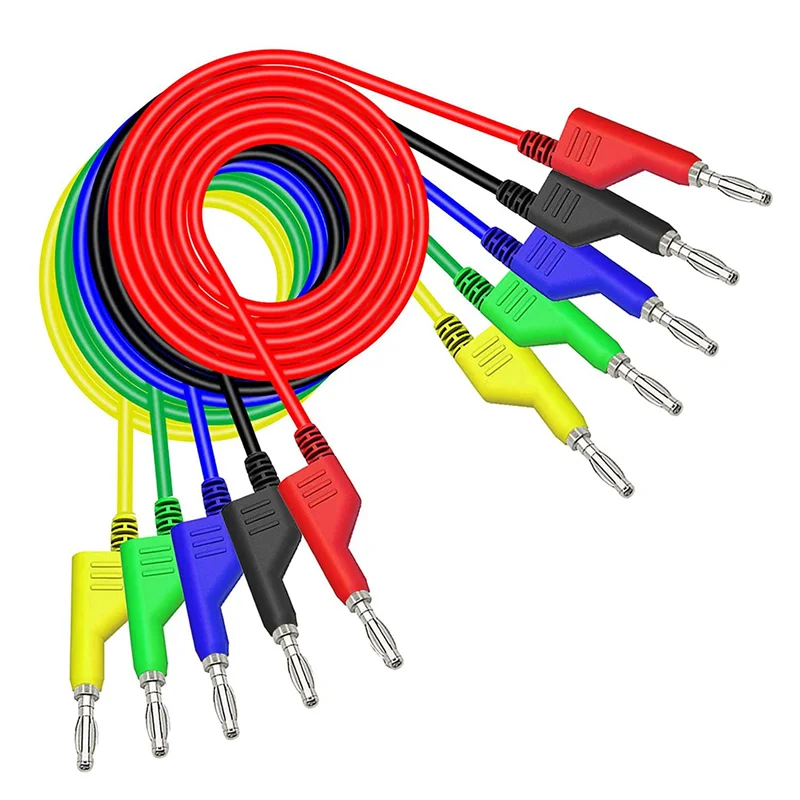 

【Кабель USB-C】10 шт., штабелируемые тестовые провода типа «банан-банан», мягкий электрический тестовый кабель, провод 3,3 фута/1 м для мультиметра 1000 В 15 А