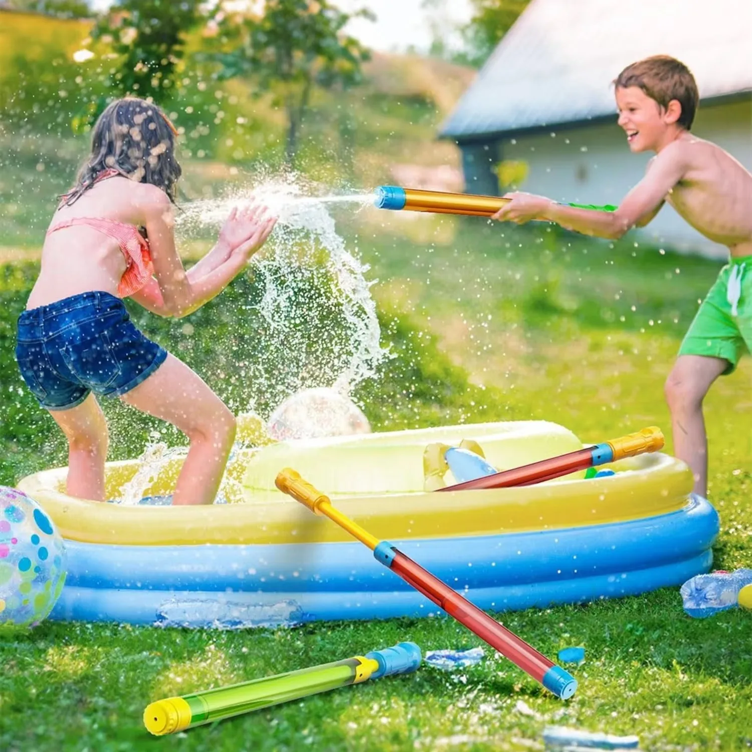Water Soaker Blaster – 16,5 Zoll große Spritzpistole für Kinder und Erwachsene, Wasserspiel, Kampfspielzeug für Sommer, Pool, Strand, Outdoor-Aktivitäten