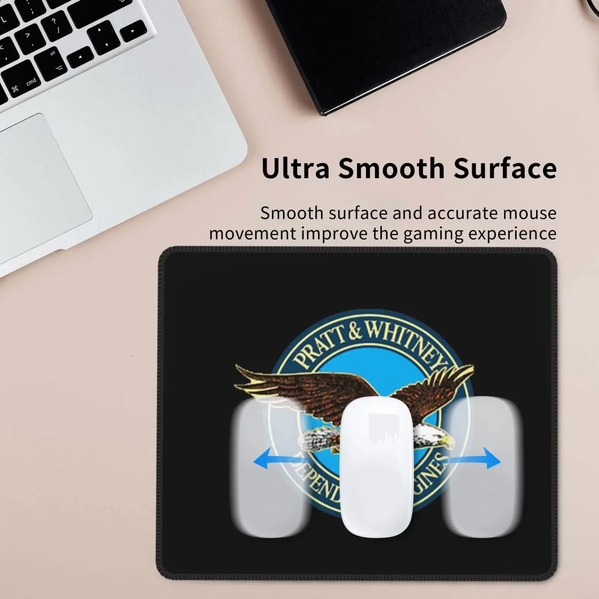 프랫 앤 와이트니 로고 신뢰할 수 있는 엔진 마우스 패드 컴퓨터 키보드 마우스 매트 게이머 PC 데스크 매트 사무실 테이블 매트