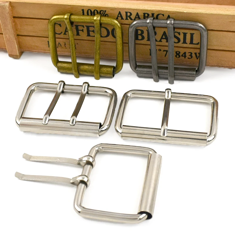 

2/5Pcs 40/50mm Metal Buckles Jeans Belt Single/Double Pin Roller Buckle Coat Waistband Garment Adjust Clasp Hardware Accessories
