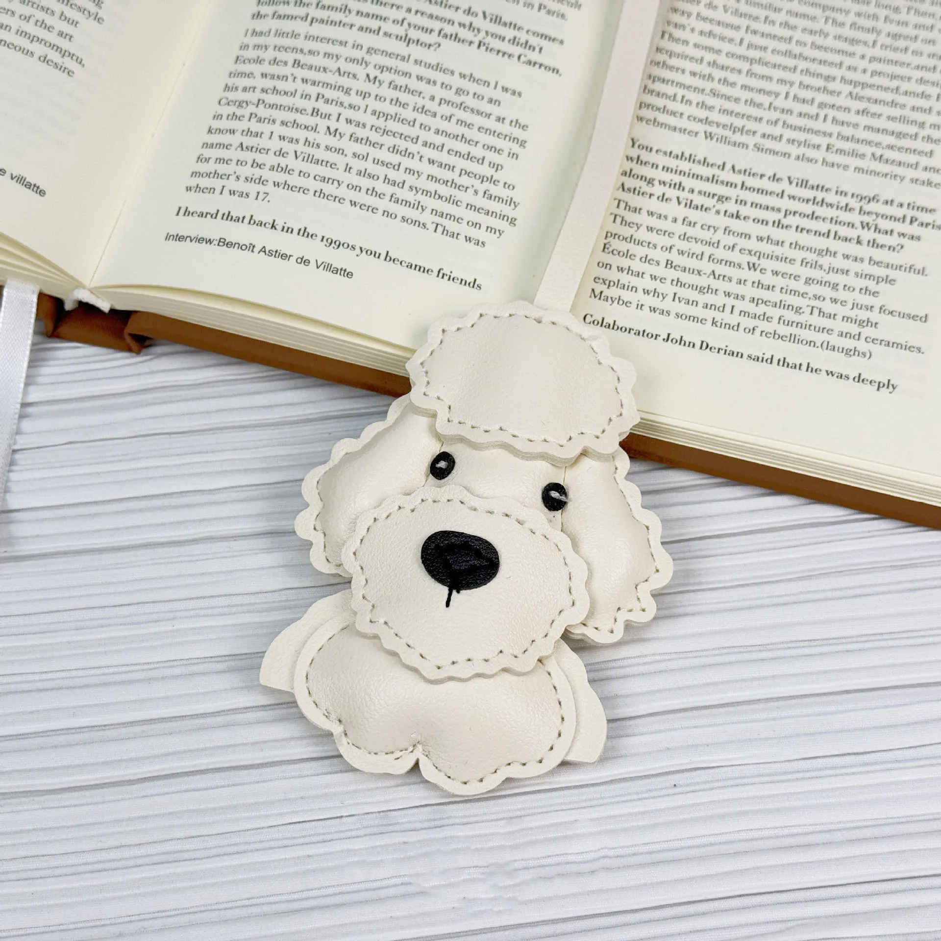 Handmade Teddy Dog PU Leather Bag Charm Pendant Keychain Handbag Purse Ornament Exquisite Keyring Decor Accessory