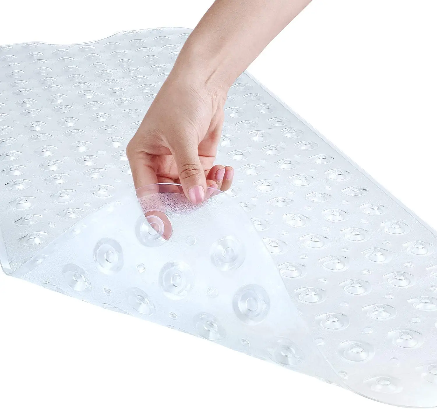 

Extra Large Non-Slip Bath Mat with Suction Cups, 40x16 Inch, Machine Washable and Drain Holes for Clean Bathtub
