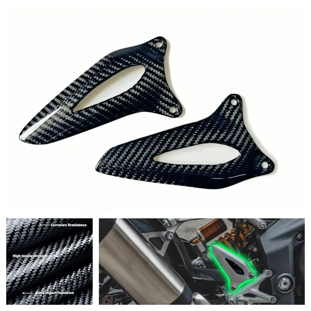 

For Triumph Speed Triple 1200RS 1200RR 2021-2024 2025 Carbon Fiber Motorcycle Pedal Guard Rear Pedal Guard Heel Plate Decorative