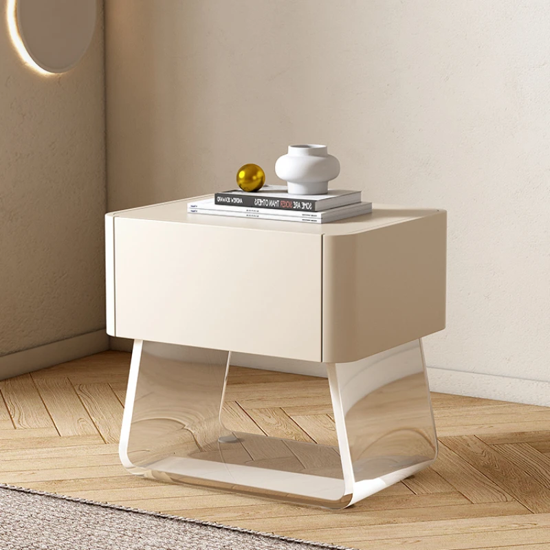 PQF Bedside Table Bedroom Small Locker Solid Wood Suspension Bedside Cabinet