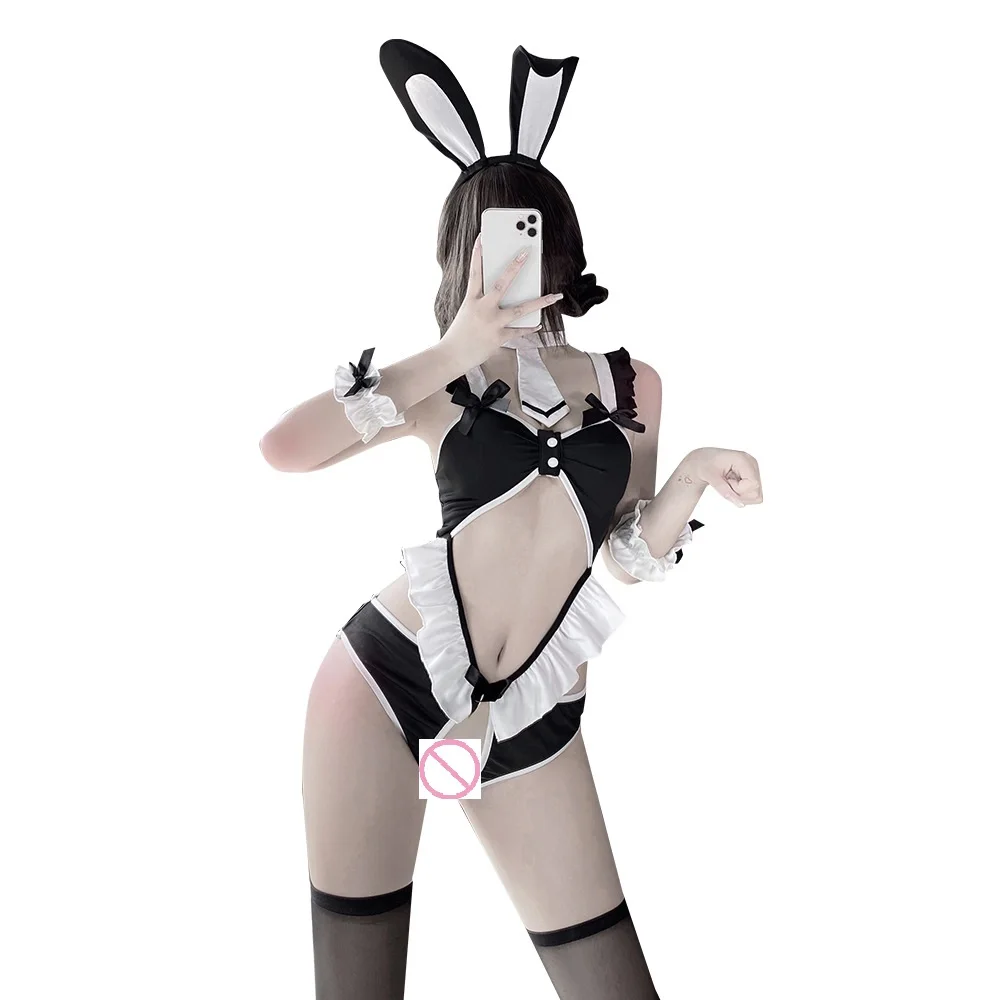 

Новинка: Женское сексуальное белье-боди с вырезами в стиле косплей «Девушка-кролик», для взрослых, с открытой промежностью, для ролевых игр