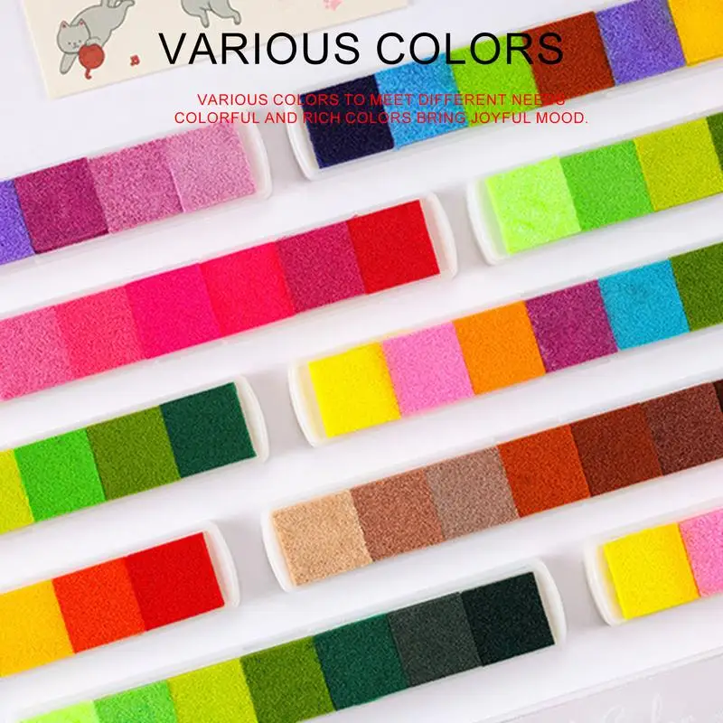 7 Colors Finger Bar Ink Pad Rainbow Gradient Color Ink Pad For Stamp Print DIY Handmade Gift Journal Diary Decoration Office