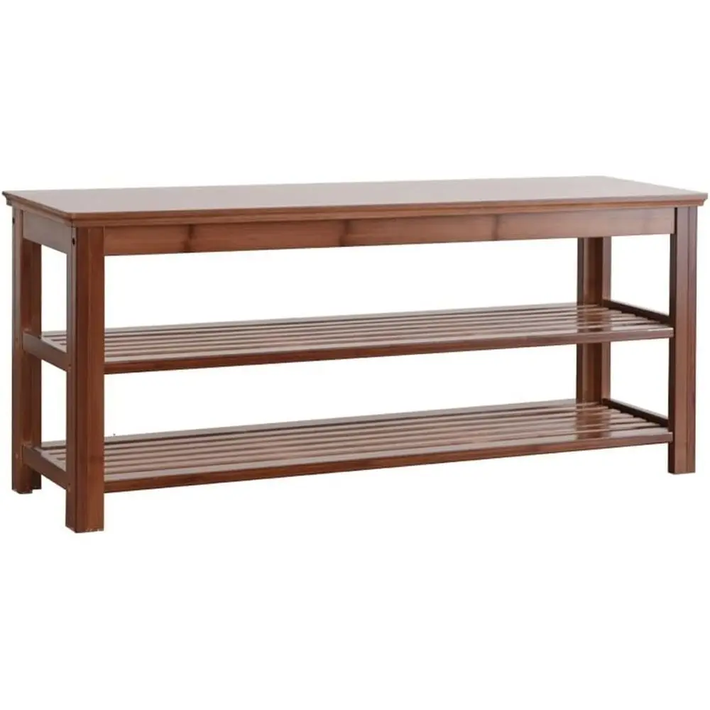 

Трехуровневая бамбуковая полка для обуви с сиденьем, длиной 100 см, для хранения и удобства в гостиной, на веранде, в спальне или коридоре