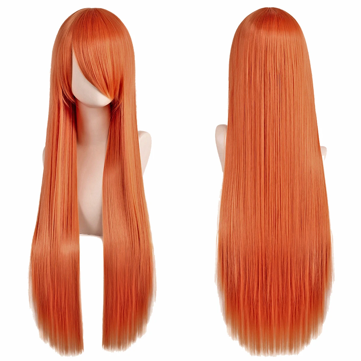 80 cm lange synthetische wit paars cosplay pruiken groen haar rechte zilveren pruik roze haarstukje lolita pruik met pony