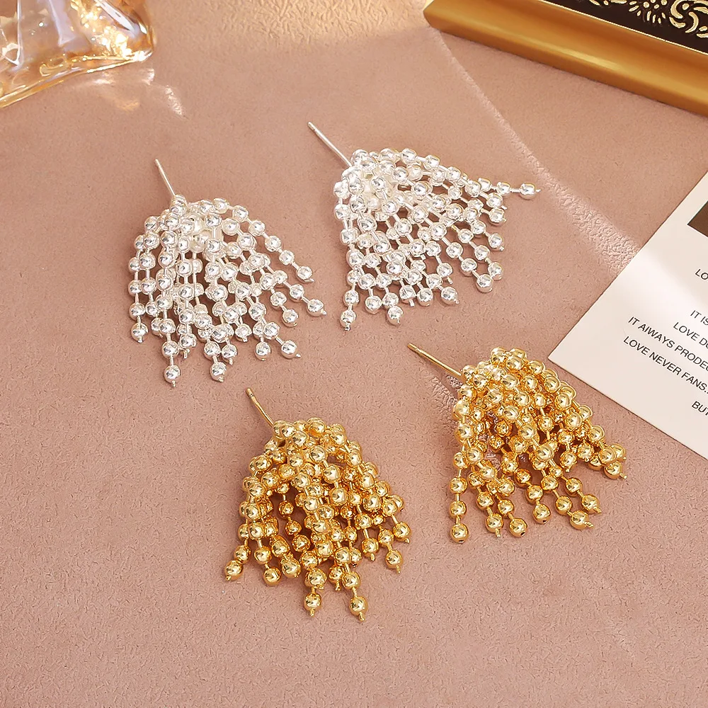

Fashionable and Exquisite Tassel Earrings Niche Light Luxury Personalized Versatile Earrings Cold Style Earrings for Women