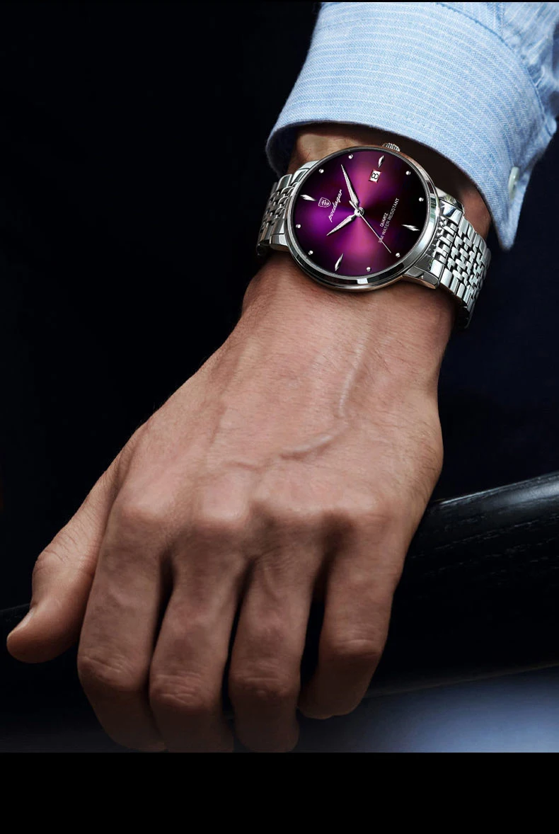 POEDAGAR Luxus Sport Männer Uhr Wasserdicht Leucht Edelstahl Datum Armbanduhr Für Mann Quarzuhr Business herren Uhren – Detail 7