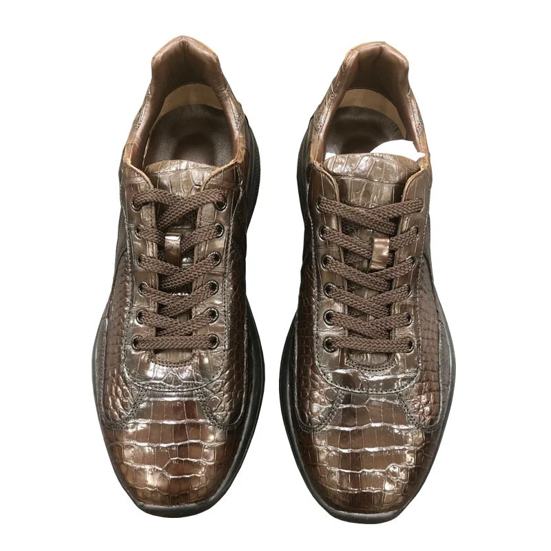 

2023 new arrival Crocodile Skin causal shoes men,male Genuine leather 023