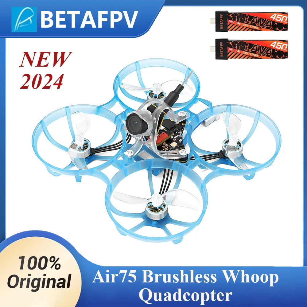 2024 BETAFPV Air75 Brushless Whoop Quadcopter 1S ELRS 2.4G Ultralight 6 Mins RC Mini Drone 23000KV Motor VTX Camera Airplane