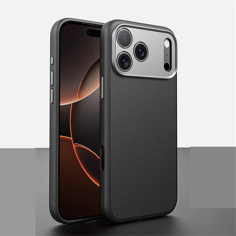 

Высококачественный деловой магнитный кожаный чехол Magsafe для оригинального IPhone 17ProMax Air Active Touch, кнопка для беспроводной зарядки