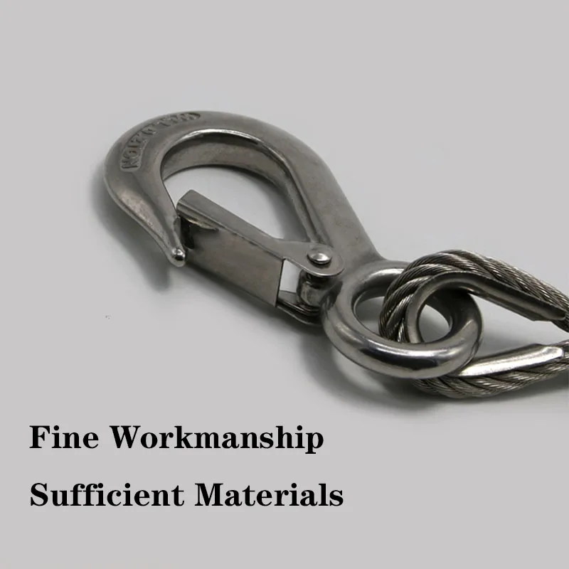 Offroad Vehicle Lifting Tow Rope Emergency Rescue Tow Rope 304 Stainless Steel Wire Rope 5mm-0.2t / 6mm-0.3t / 8mm-0.5t