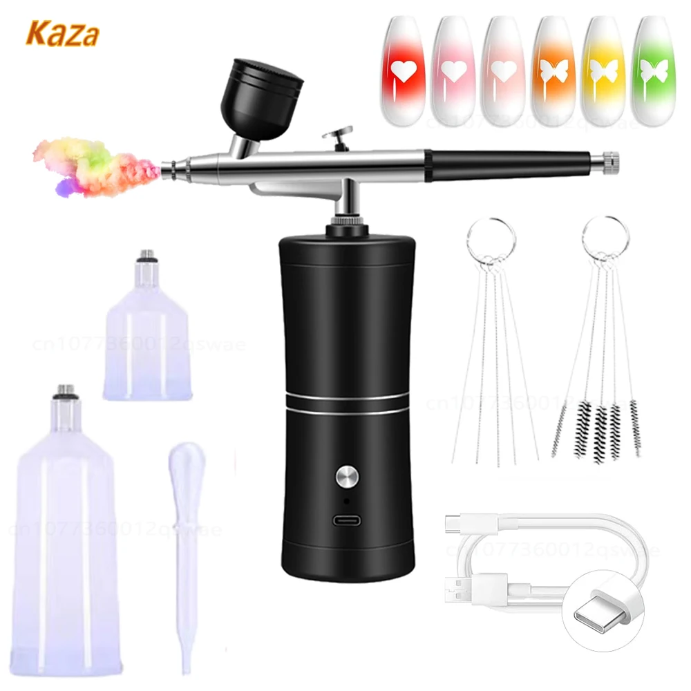 

Airbrush Nail with Compressor Portable Air Brush Compressor Kit For Nails Art Painting Cake Crafts Sprayer Gun Airbrush Nail