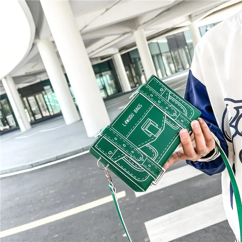 Animation Mini Small Square Bag New Fashion Shoulder Crossbody Casual Simple Design Sense Purses and Handbags Man Creative Funny