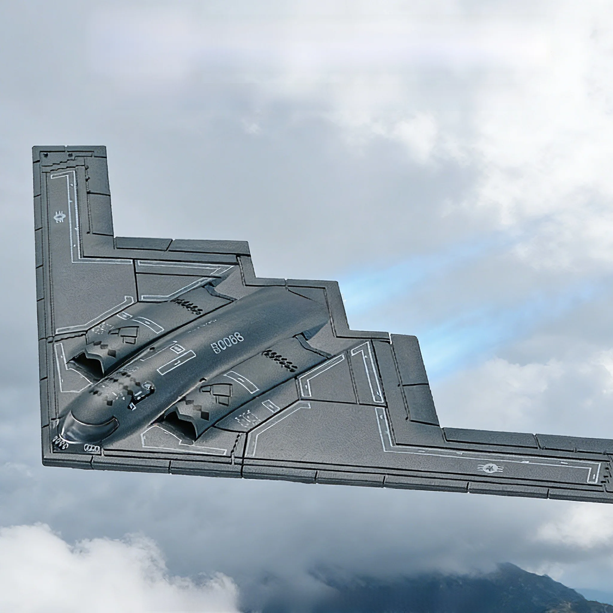 

Xujia Ghost B2 Strategic Bomber 200 Military Assembly Model Toy Display Piece for Boys Plastic Static Aircrt Model