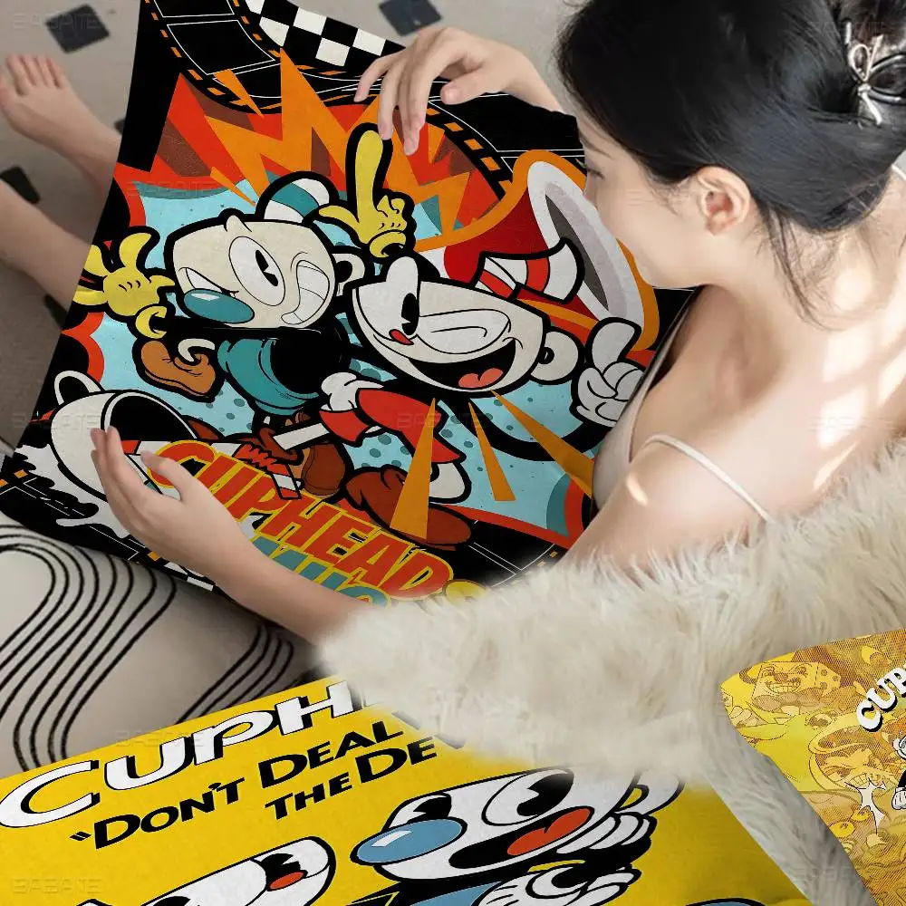 Classic Game C-Cuphead Cushion Cover Pillowcase Upholstery Sofa Throw Pillow Home Decor Pillowcas