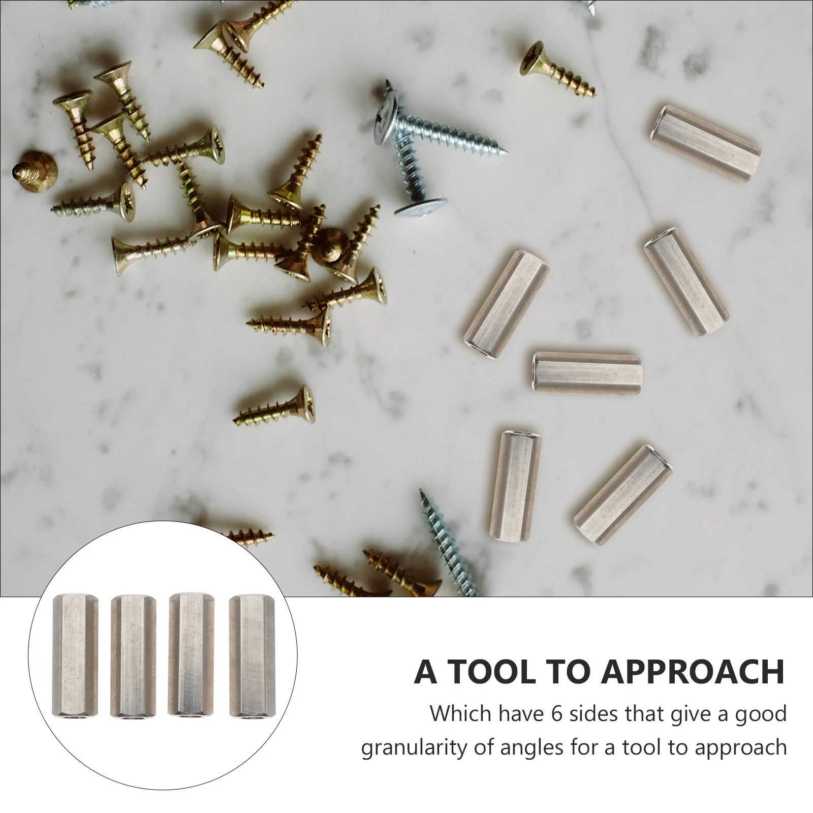 

4pcs Hexagon Nuts Stainless Steel Threaded Bar Connector For Indoor Outdoor Use Corrosion Resistant Coupling Nut Studding